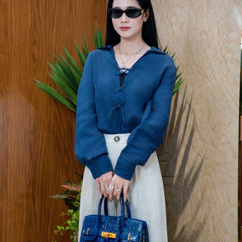 Áo phối buộc dây